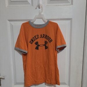 Boys Under Armour Vibrant Orange Tee with Gray Trim